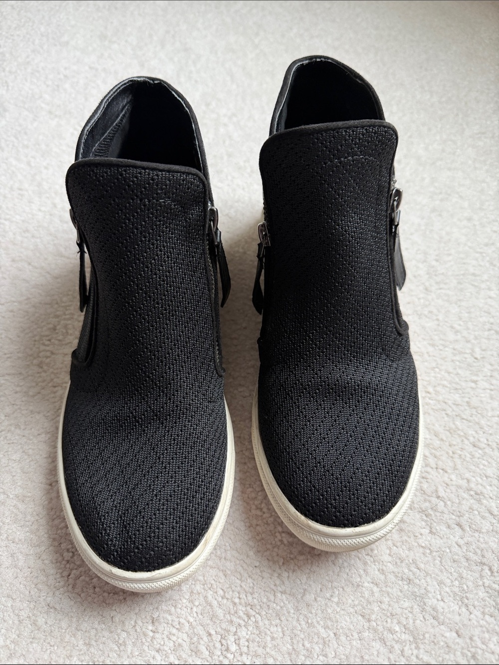 Madden Girl Wedge Slip-On Black Casual Sneakers Size size 9